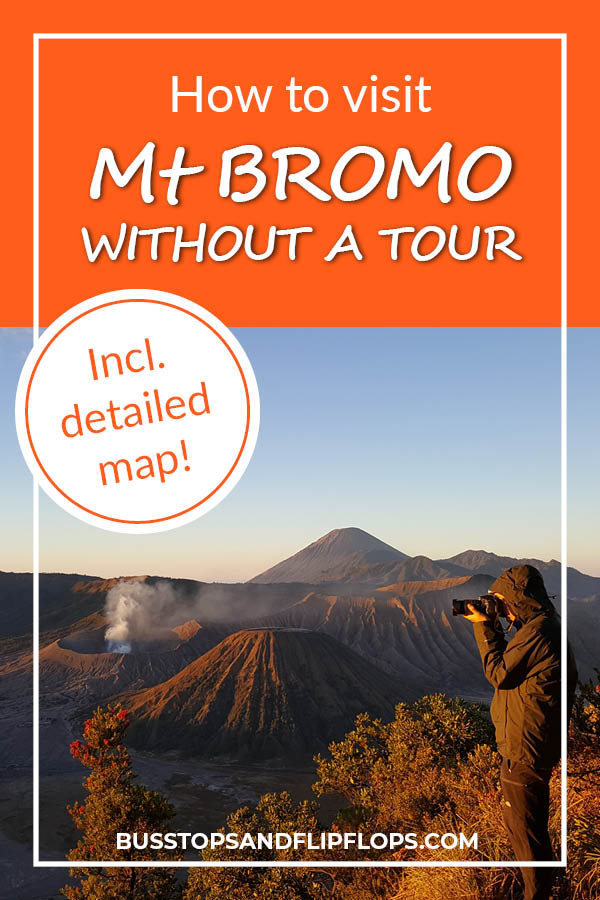 Why pay for an expensive and uncomfortable Bromo volcano tour, when you can esily visit Mount Bromo without a tour? Read our full guide on how you can do a DIY Bromo tour, including detailed map!