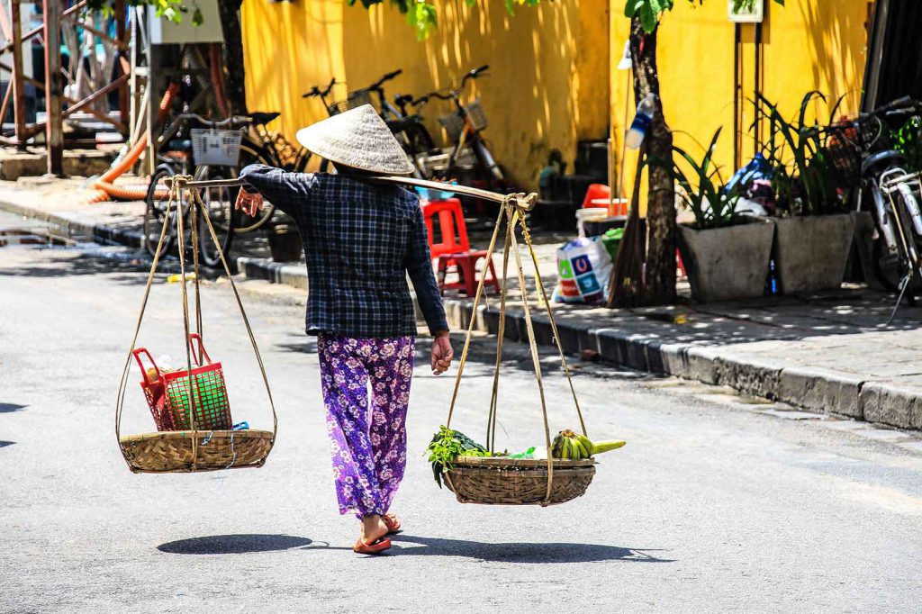 Plenty of opportunity to spot the typical conical Vietnam hats on our round the world itinerary