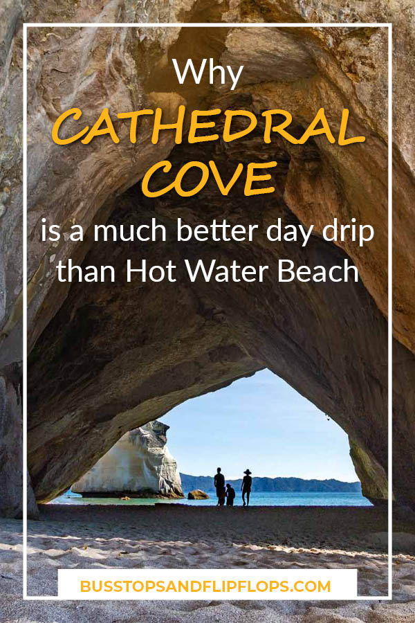 We visited both Cathedral Cove and Hot Water Beach in one day, while we were on the Coromandel Peninsula in New Zealand. In this post, we'll explain why Cathedral Cove is a much better day trip than Hot Water Beach and why we wish we'd spent the entire day there!