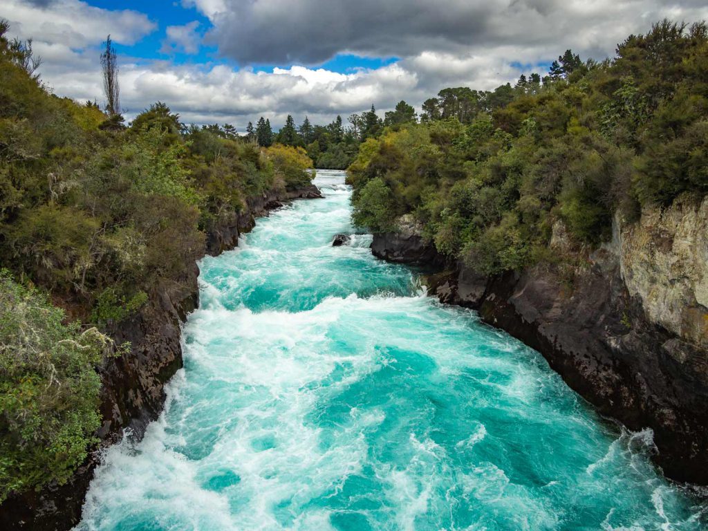 Huka Falls between Rotorua and Taupo, New Zealand.