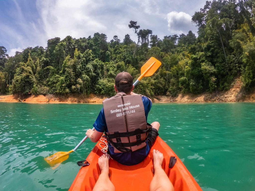 Kayaking during our Khao Sok Lake Trip