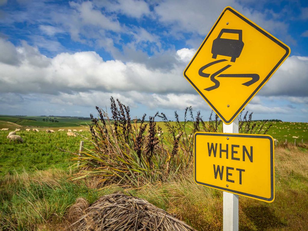 Drive carefully when it's wet in New Zealand