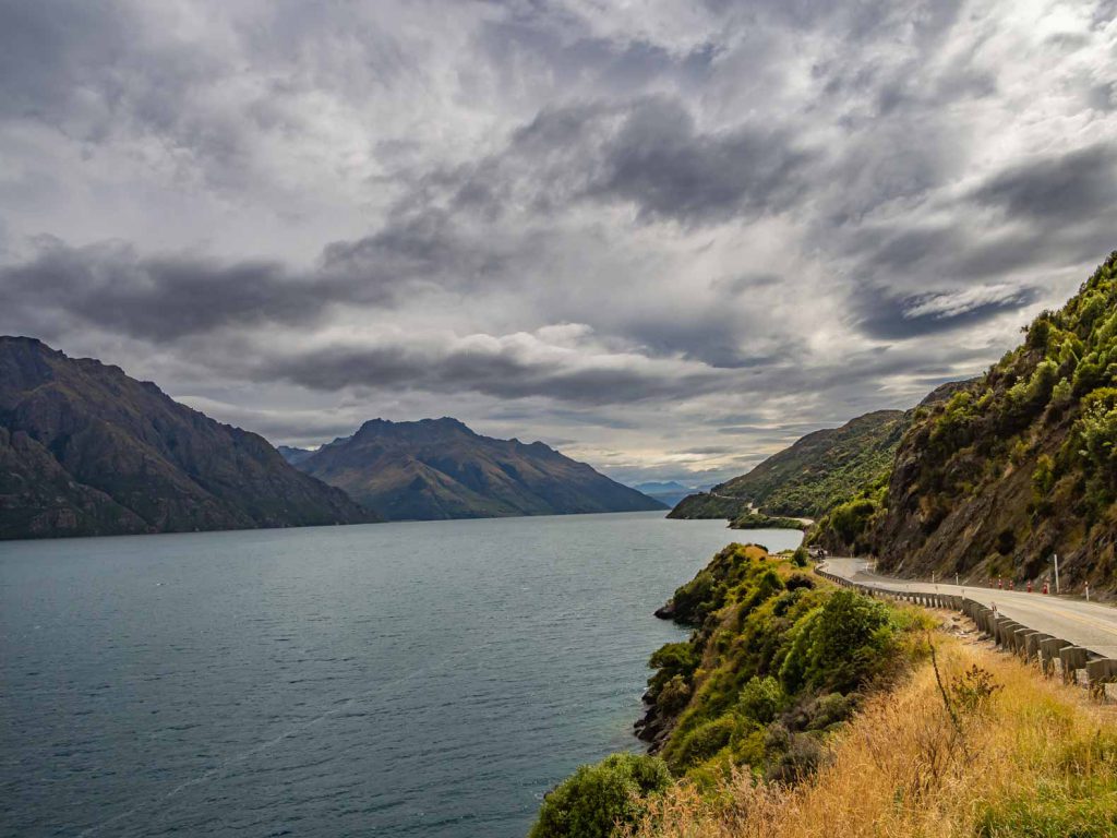 Lake Hawea and the amazing road beside it.