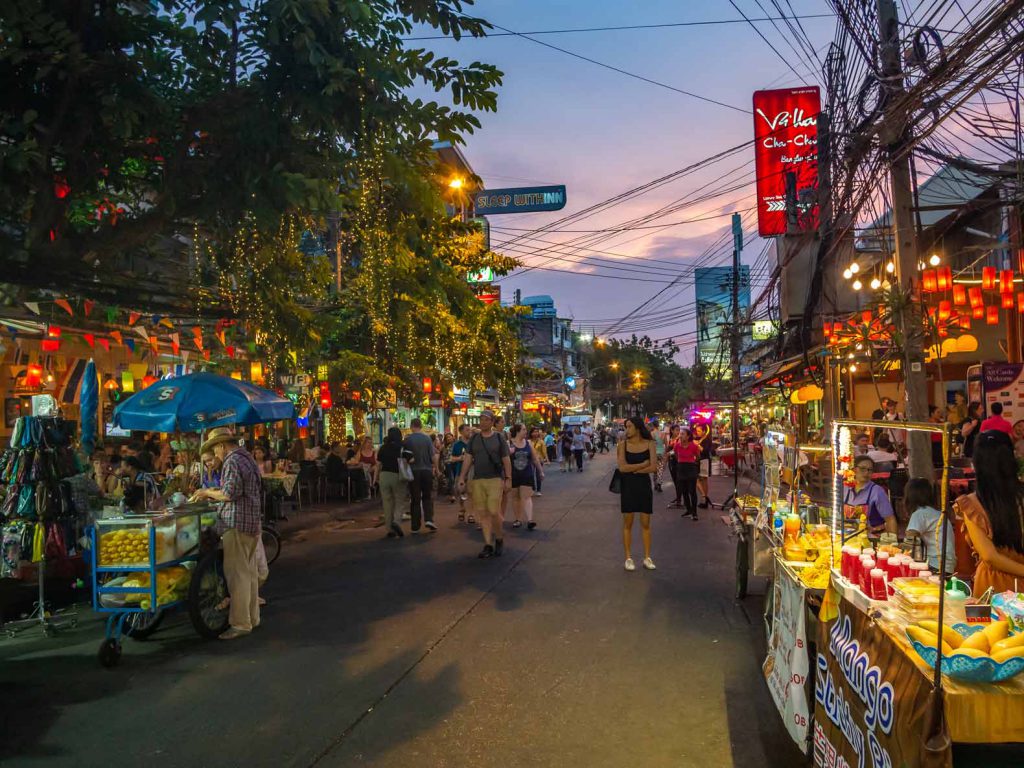 Rambuttri Alley at sunset, Bangkok