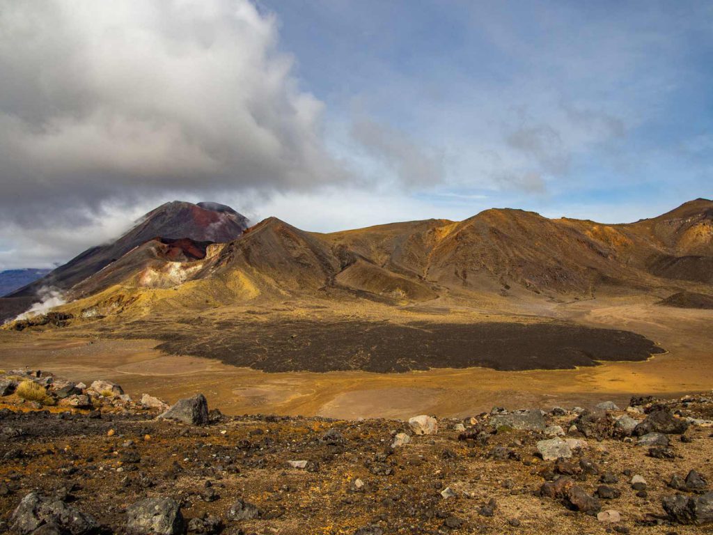 Dried up lava flow at the Tongariro Alpine Crossing