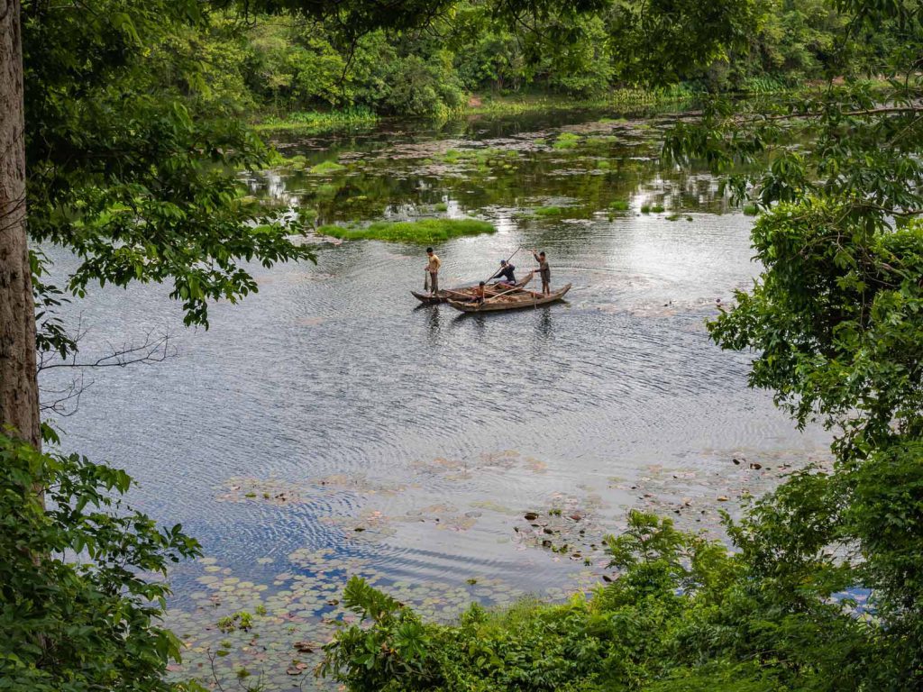 Fishermen in the moat of Angkor Thom