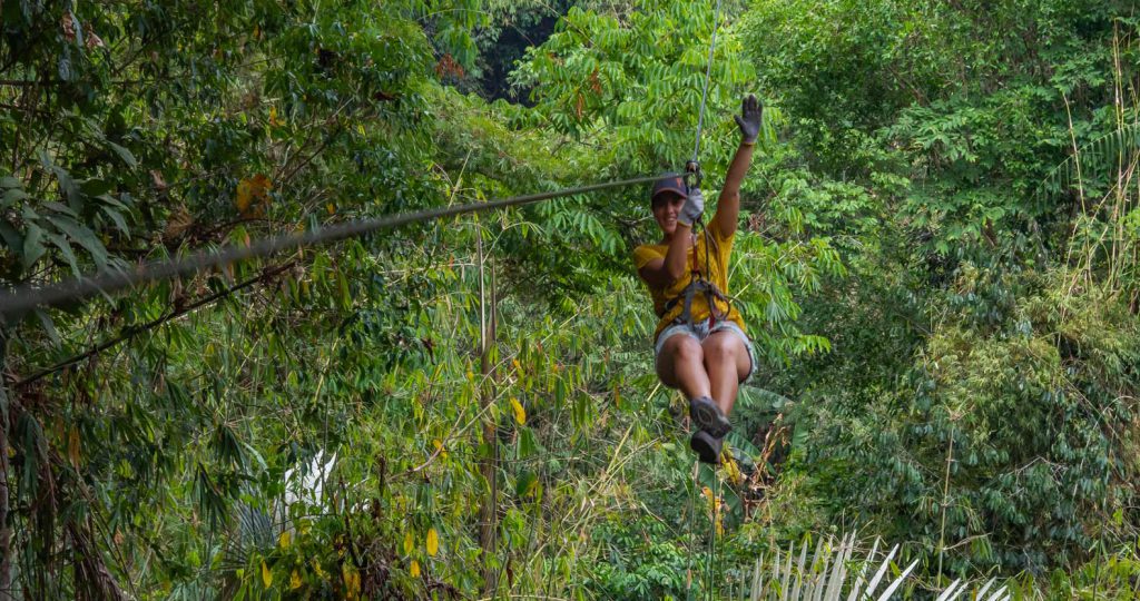 Sandra ziplining