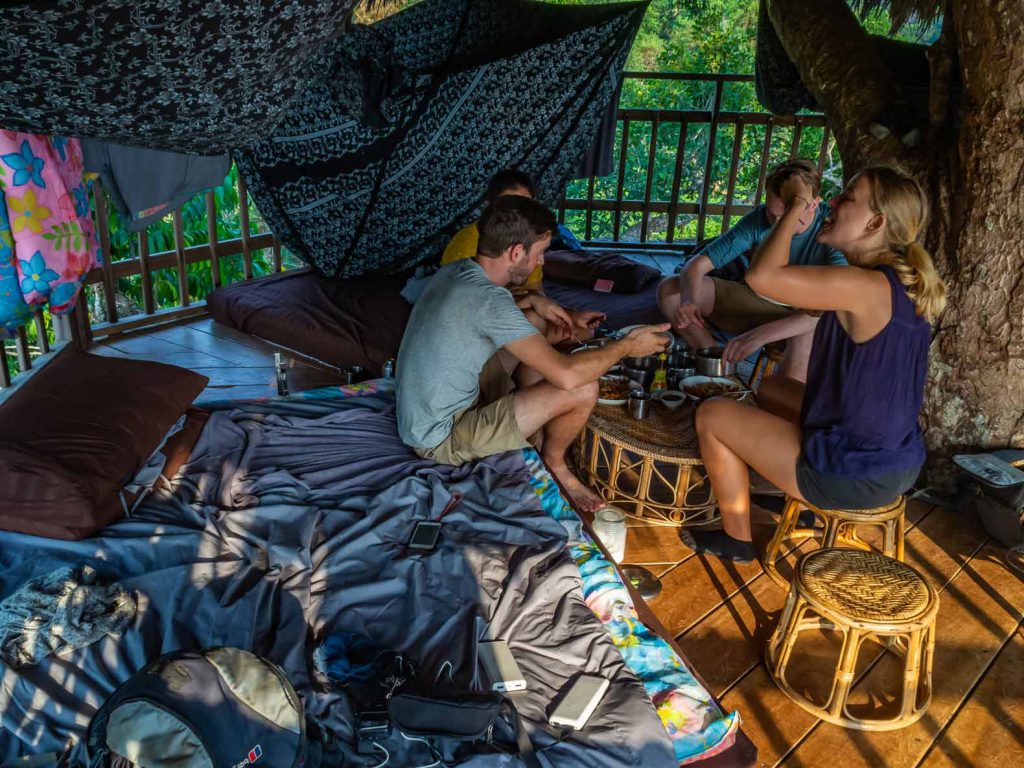 Breakfast at our treehouse