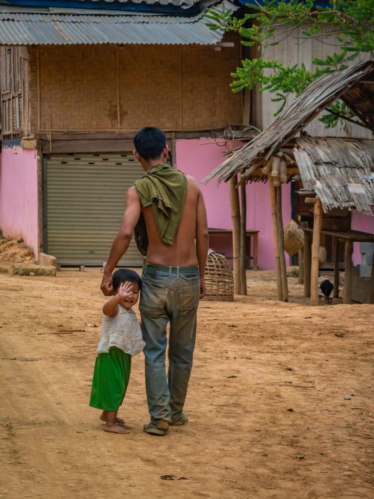 Child in village on Nong Khiaw tour