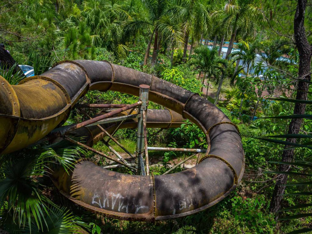 View from the top of the slides at the Hue water park