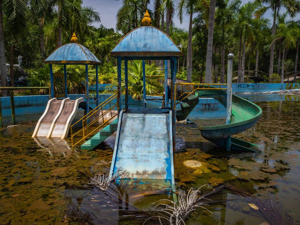 Even the play sets were put in place before the Hue water park was abandoned