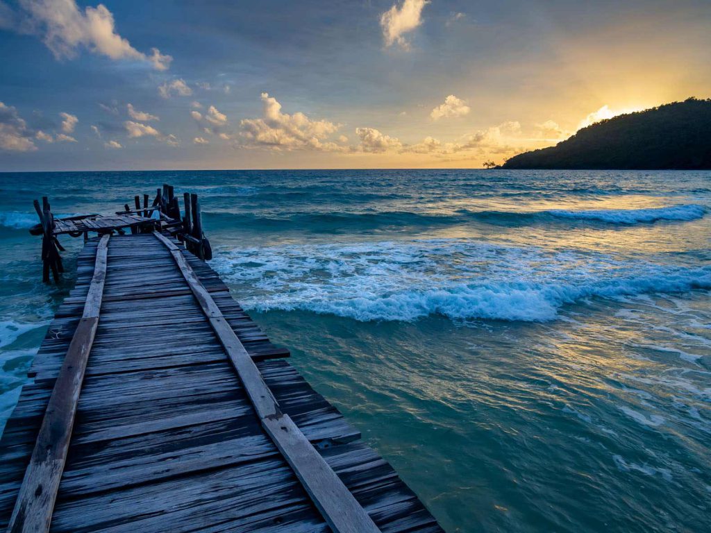 View from the pier of Lazy Beach on Koh Rong Sanloem