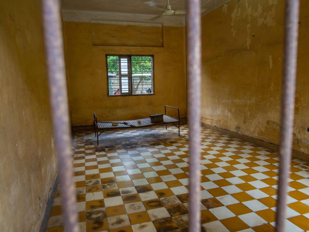 Torture chamber at Tuol Sleng Genocide Museum