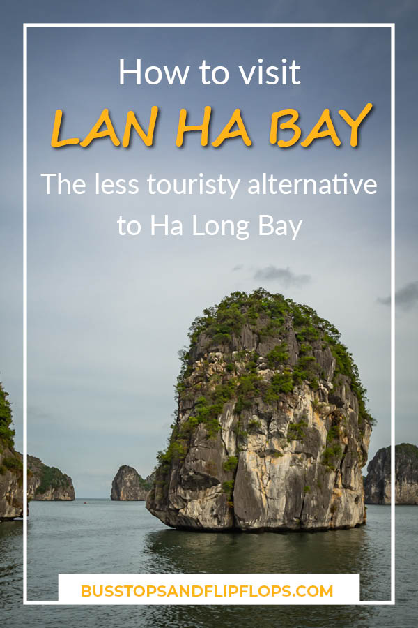 How to visit Lan Ha Bay, the less touristy alternative to Ha Long Bay from Cat Ba island! Cruise between the stunning karst mountains, kayak through hidden lagoons and sleep in the bay.