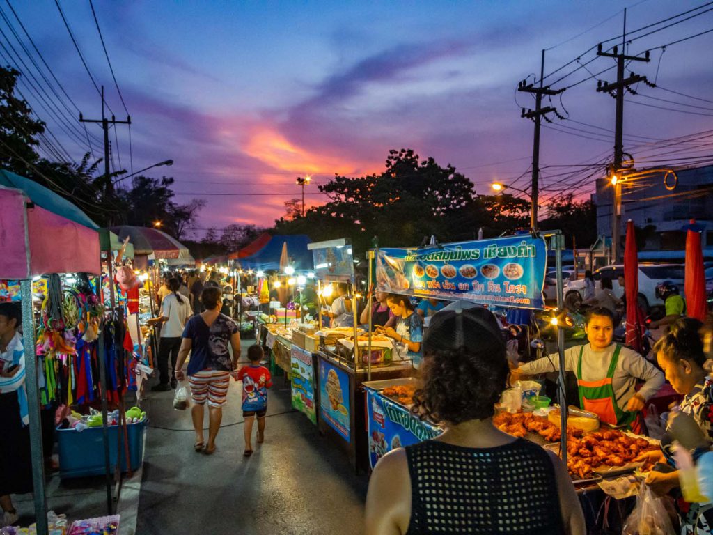 Night market in Ayutthaya, Thailand