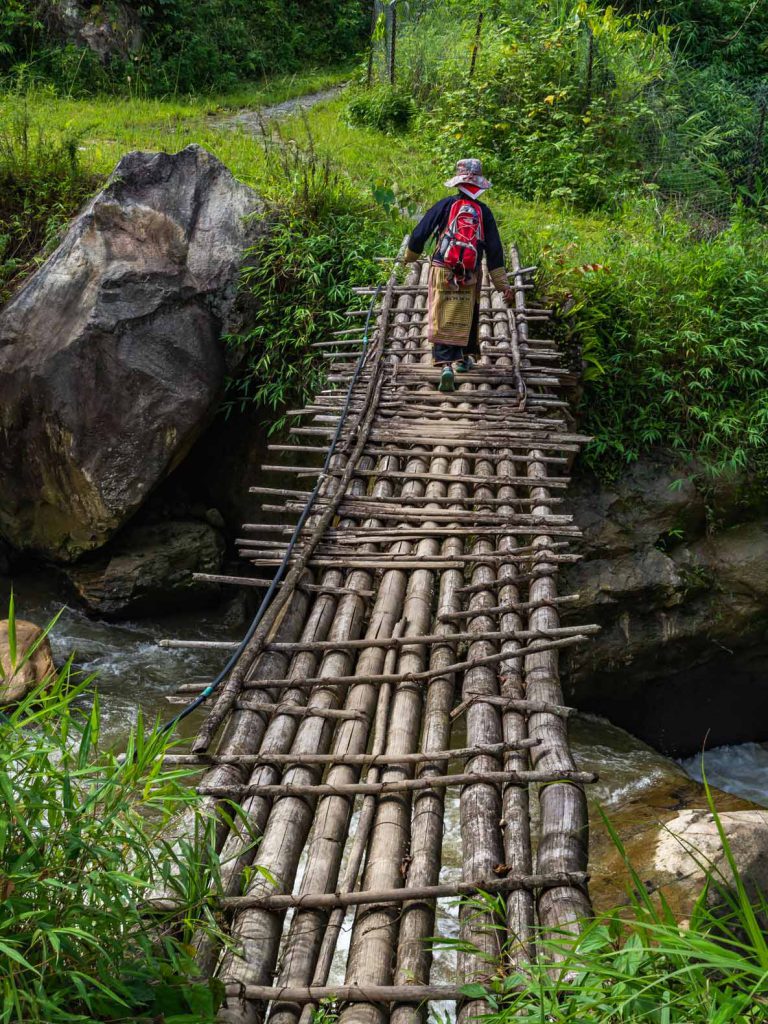 Bamboo bridge near Sapa