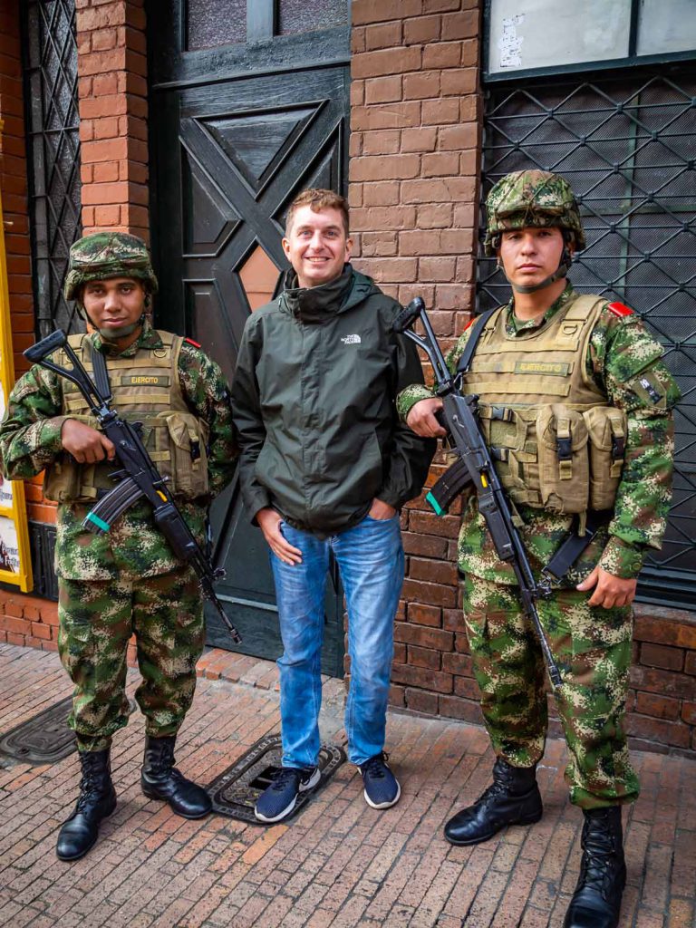 Geert with Bogota police